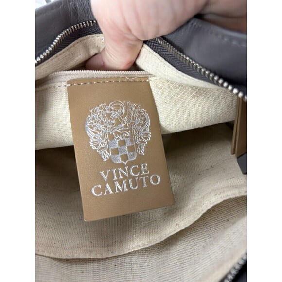 Vince Camuto Josy Woven Leather Crossbody Bag Grey Blue Multi Tassel Reptile - Picture 10 of 16